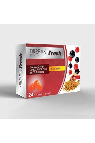 Toprak Doğal Karamürver, Çinko, Propolis, Beta Glukan, C Vitamini 24 Bitkisel Drops Boğaz Pastili