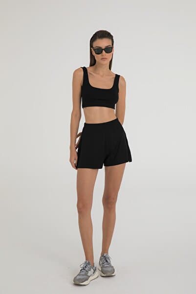 SHEISMONO Ultra Soft Lastikli Şort Siyah