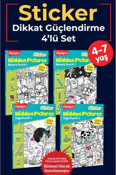 Dikkat Atölyesi Yayınları Highlights Sticker Hidden Pictures 2'li Set
