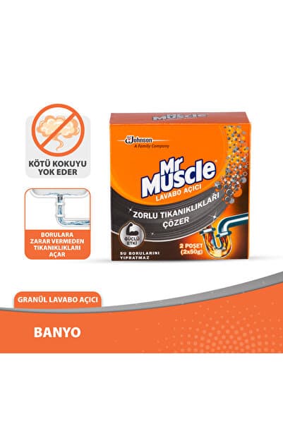 Mr. Muscle Granül Lavabo Açıcı, 2x50g