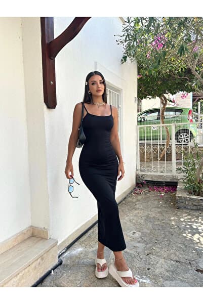 khar Isabelle askılı Uzun Elbise