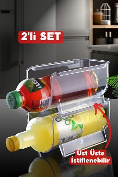 Nandy Home Kat Kat Istiflenebilir Clear Şişe Organizeri 2 Adet Şeffaf