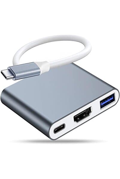 Deppo Trend İpad Iphone 16/17 Pro Max Uyumlu Type-c To 4k Hdmi Hub Usb-c Type-c Pd Usb Çevirici 3in1 Dönüştürücü