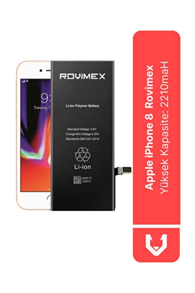 Rovimex Apple Iphone 8g Yüksek Kapasite Batarya Pil - 2380 Mah