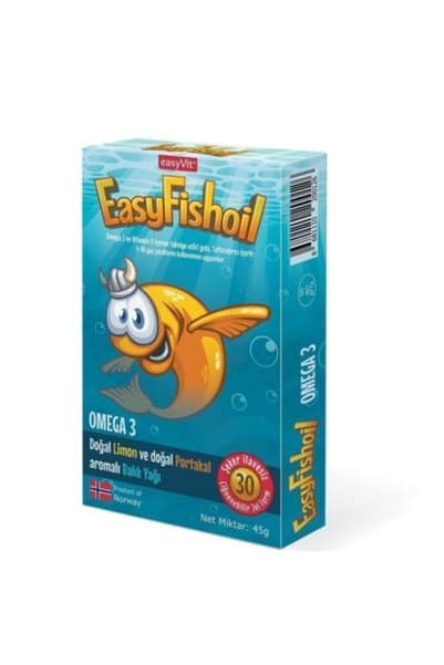 Easy Fishoil 30 Tablet Balık Yağı Çocuklar Için Omega 3 Ve D Vitamini