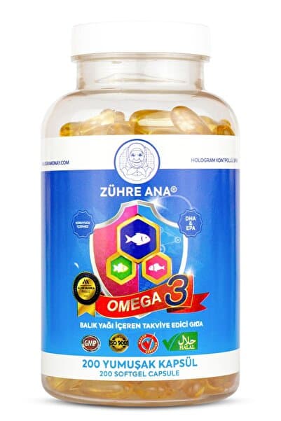 Zühre Ana Omega 3 Balık Yağı - 200 Kapsül (1300 Mg)