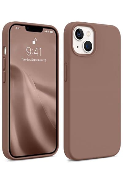 KVK PRİVACY Iphone 13-14-15 Uyumlu Lansman Kılıf Içi Kadifeli Kamera Yükseltili Silikon Kapak Kahve