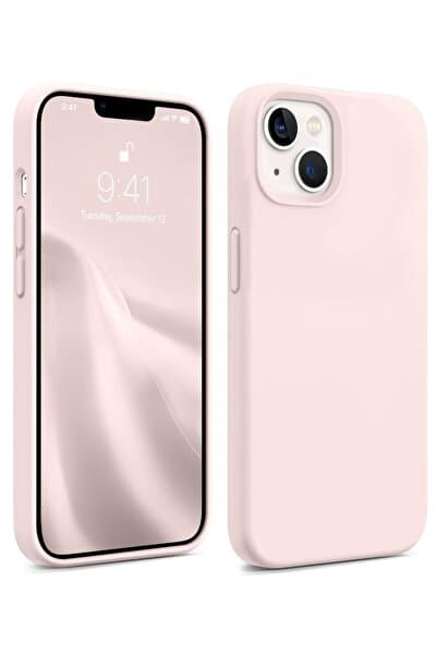 KVK PRİVACY Iphone 13-14-15 Uyumlu Içi Kadife Lansman Silikon Kılıf Kapak Kum Pembe