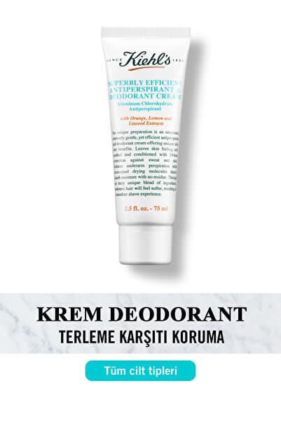Kiehl's Superbly Terlemeye Karşı 24 Saat Koruyucu Parfümsüz Krem Deodorant 75 ml