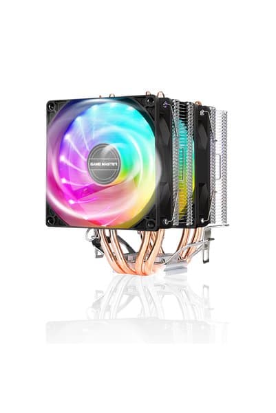 GM Game Master GM-420 2 Fanlı 4 Bakır Borulu RGB Kule Tipi Siyah Cpu Fan (AMD bracket yok)