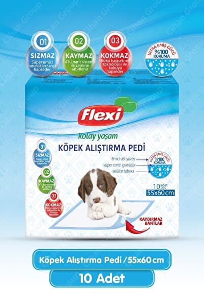Flexi Köpek Alıştırma Çiş Pedi - 55x60cm 10lu Paket