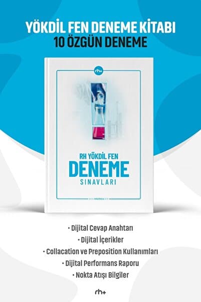 RH Pozitif Yayınları 10 Adet Yökdil Fen Denemeleri - Açıklamalı Cevap Anahtarı - Performans Raporlu Uygulama Desteği