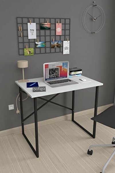 Bofigo 60x90 Cm Çalışma Masası Bilgisayar Masası Ofis Ders Yemek Masası Hugo Beyaz
