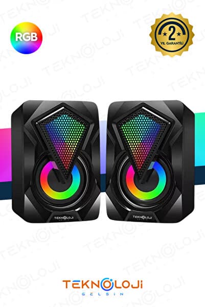 Talon Bilgisayar Hoparlörü Led Işıklı Rgb Laptop Pc Uyumlu 1+1 Speaker