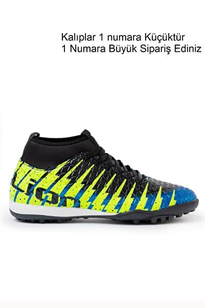 Freemax Unisex Çoraplı Halı saha Futbol Ayakkabısı Freemax.1452 Mavi Sarı