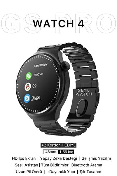 SEYUWATCH Watch Hx Pro Kordon Hediyeli 46mm Akıllı Saat Iphone Ve Android Tüm Telefonlara Uyumlu