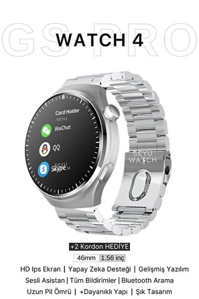 SEYUWATCH Watch Hx Pro Akıllı Saat Iphone Ve Android Telefonlara Uyumlu Gümüş Smartwatch