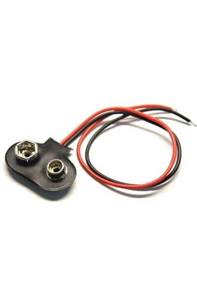 Arduino 1 Adet - 9v Pil Başlığı Bağlantı Kablosu Jack Soket 9volt