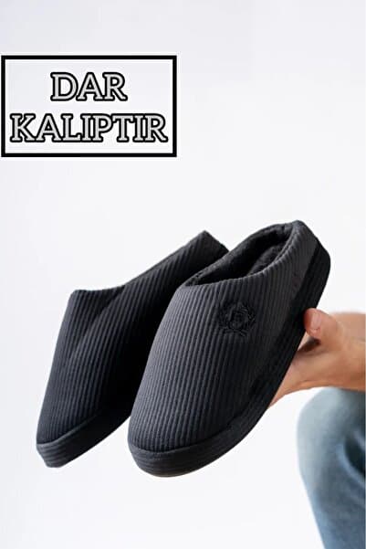 Slipcat Unisex Nakışlı Kadife Ev Terliği