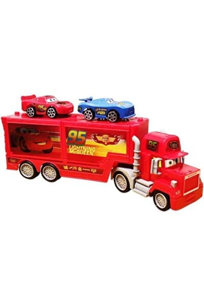 Cars Şimşek Mcqueen Çek Bırak Oyuncak 2 Arabalı Taşıyıcı Tır 34 Cm