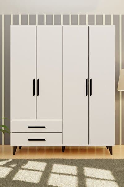 Gm 070-a Novado Siyah Kulplu Ayaklı Gardırop