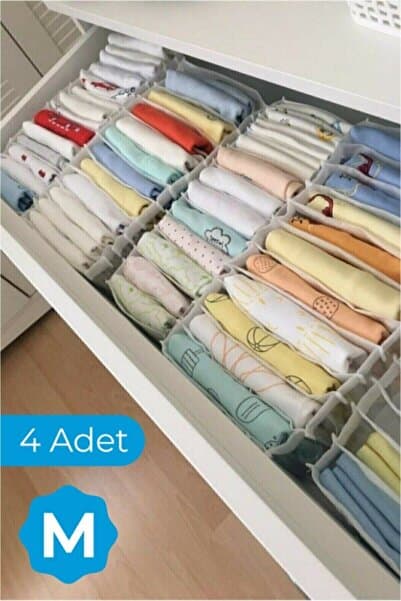 Serstil 4 Adet - Medium 11 Gözlü Çekmece Içi Düzenleyici Organizer 16 X 40 X 12cm