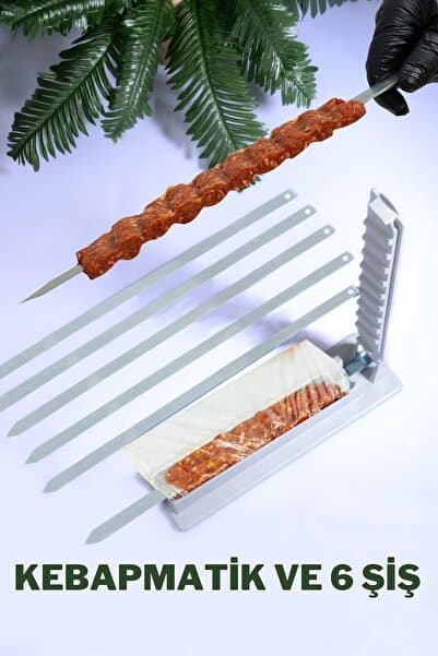 Rotanev 6 Adet Şiş Ve Kebapmatik Adana Urfa Kebap Kalıbı Aparatı Pratik Hızlı Kebap Makinesi Kutusu