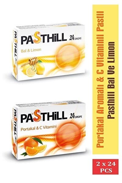LedaPharma Pasthill Bal Ve Limon & Portakal & C Vitamini 24 Adet Boğaz Pastil
