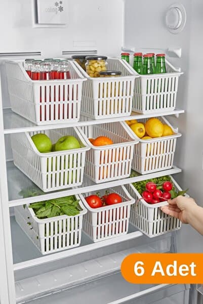 ESTİ 6 Adet - Buzdolabı / Dolap Içi Düzenleyici Organizer