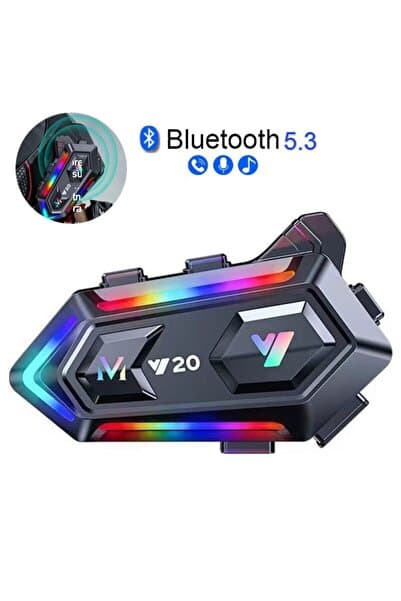 Dynego Y20 5.3 Motosiklet Kask Kulaklık Intercom Işıklı Motorsiklet Interkom