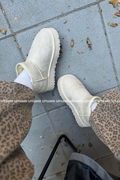 İncimoda Teel Içi Kürklü Mini Süet Kışlık Taban Bot & Bootie