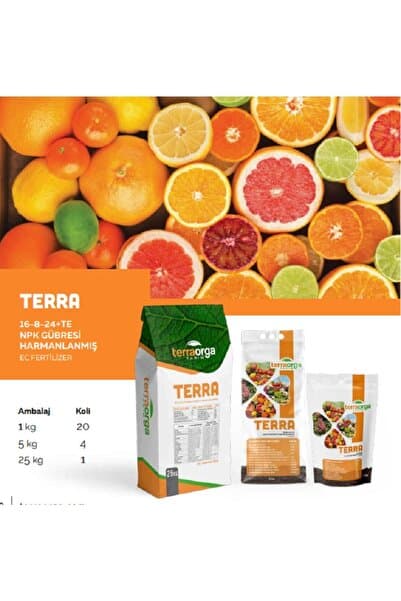 TerraOrga Terra Kix Üre Nitrat Amonyum Azot Fosfor Potasyum 16-8-24 Npk Toz Gübre 1 Kg Pcm1-4