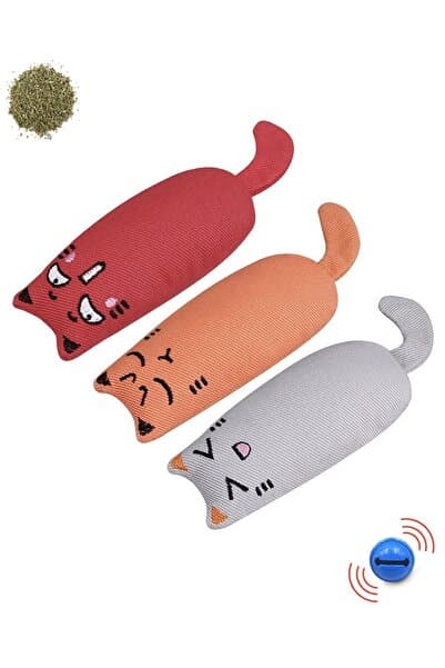 Petish 3'lü Çıngıraklı Kedi Otlu Kedi Oyuncağı