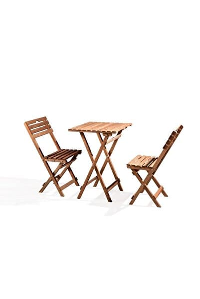 BarışAhşap Ahşap Masa Sandalye Seti(KATLANABİLİR) Minder Hediyeli