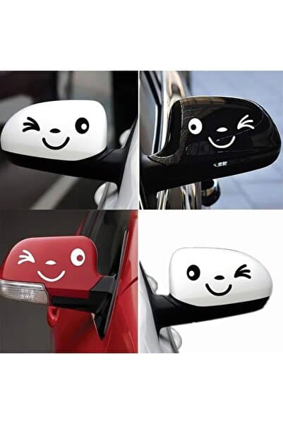 MAARS Gülümseyen Yüz Desenli Solmaz Araba Çıkartmaları, Otomobil Ayna sticker