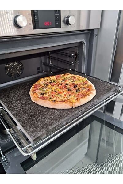 MERMER MUTFAK Doğal Bazalt Fırın Taşı - (30X40CM) - Pizza Taşı, Ekmek Taşı, Mangal Taşı