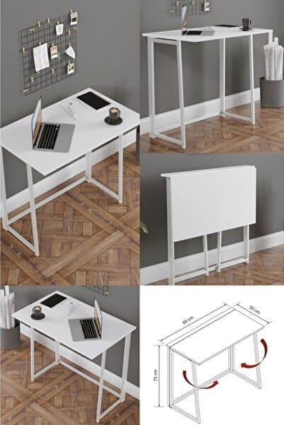 Work Katlanabilir Çalışma Masası Bilgisayar Masası Çizim Masası 50x80 Cm