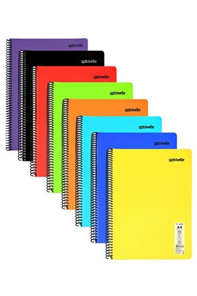 Genel Markalar Flex Neon A4 Defter 72 Yaprak 4 Kareli 4 Çizgili Defter Seti