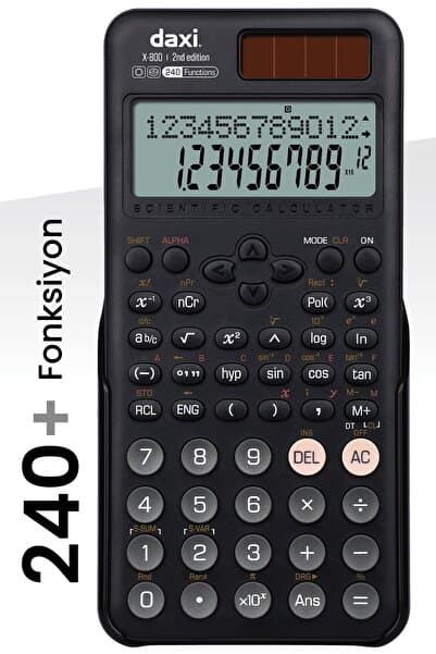 Daxi X-800 YENİ NESİL 240 FONKSİYONLU BİLİMSEL HESAP MAKİNESİ, SİYAH