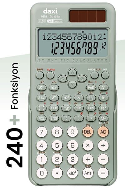 Daxi X-800 YENİ NESİL 240 FONKSİYONLU BİLİMSEL HESAP MAKİNESİ, MİNT YEŞİLİ