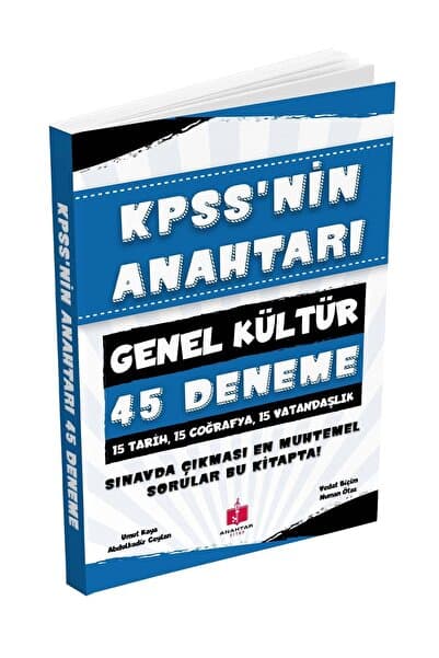 Anahtar Kitap 2026 Kpss'nin Anahtarı 45 Deneme - Genel Kültür Tarih Coğrafya Vatandaşlık 15x3