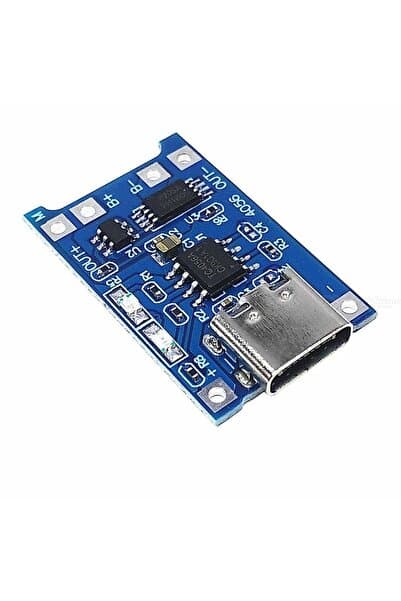 Genel Markalar Ponemio TP4056 Type-C 1S 3.7V LiPo, Li-ion Pil BMS Korumalı Şarj Devresi