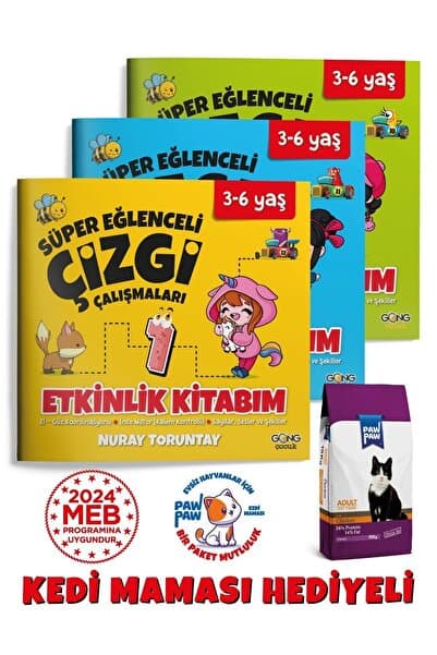 Gong 3-6 Yaş Süper Eğlenceli Çizgi Çalışmaları Çocuk Etkinlik Kitabım