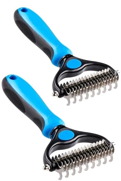 YclShop Plastik Saplı Metal Kedi Köpek Bakım Kıtık Tüy Topak Açıcı Tarak { 1 Adet }