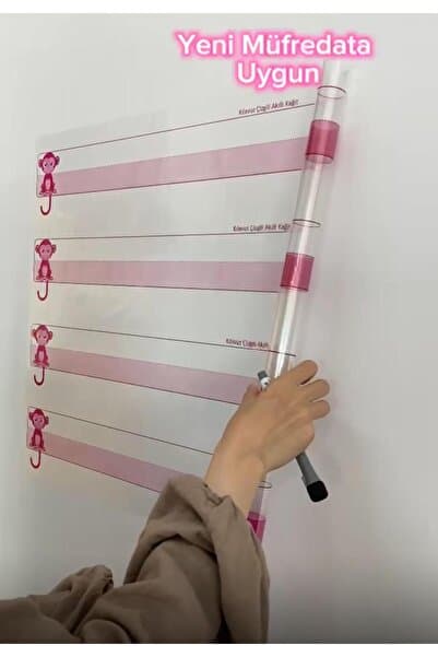 Cengo Yeni Müfredat Klavuz Çizgili 56x100 cm Kağıt Tahta - Doldurulabilir Silgili Kalem Hediye
