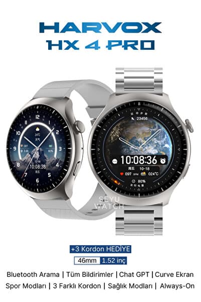 SEYUWATCH Watch HX-4 Pro Harvox Akıllı Saat Iphone Ve Android Tüm Telefonlara Uyumlu