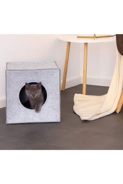 YUNUSOĞLU HOME Keçe Kedi Yuvası Organizer Düzenleyici Katlanabilir Gri