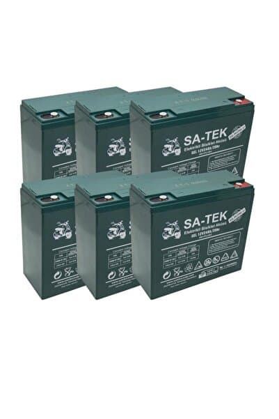 Genel Markalar Sa-tek 6'lı Set 12v 24ah Elektrikli Motorsiklet Aküsü Jel Akü