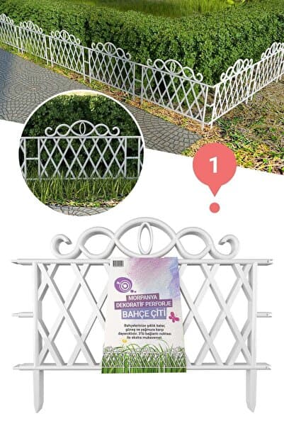 Morpanya Dekoratif Ferforje Bahçe Çiti Plastik Çit Peyzaj Koruma Panel Çit 1 Adet 50cm Beyaz