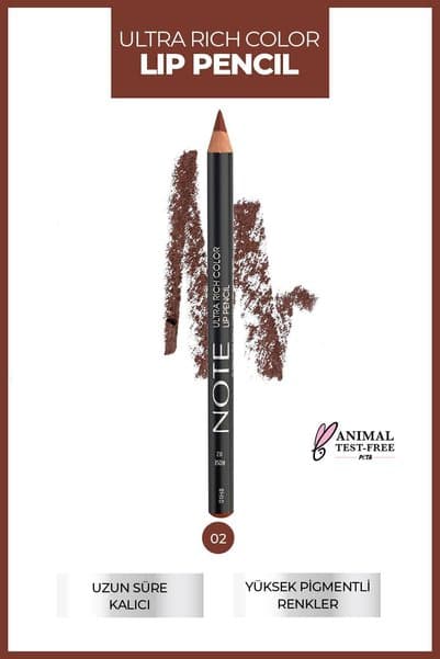 Note Cosmetics Ultra Rich Color Lip Pencil Dudak Kalemi 02 Rose - Kahverengi
